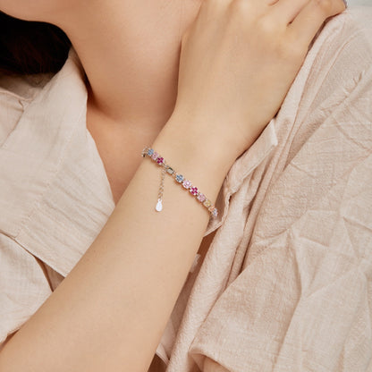 [AURORA] Zartes buntes Smaragdschliff-Tagesarmband