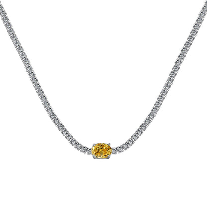 [Aurora]1.0 Carat Shining Oval Cut Necklace