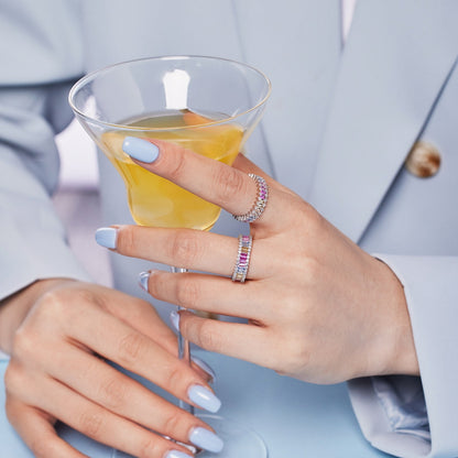 [AURORA] Spritziger, verzierter Cocktailring im Smaragdschliff