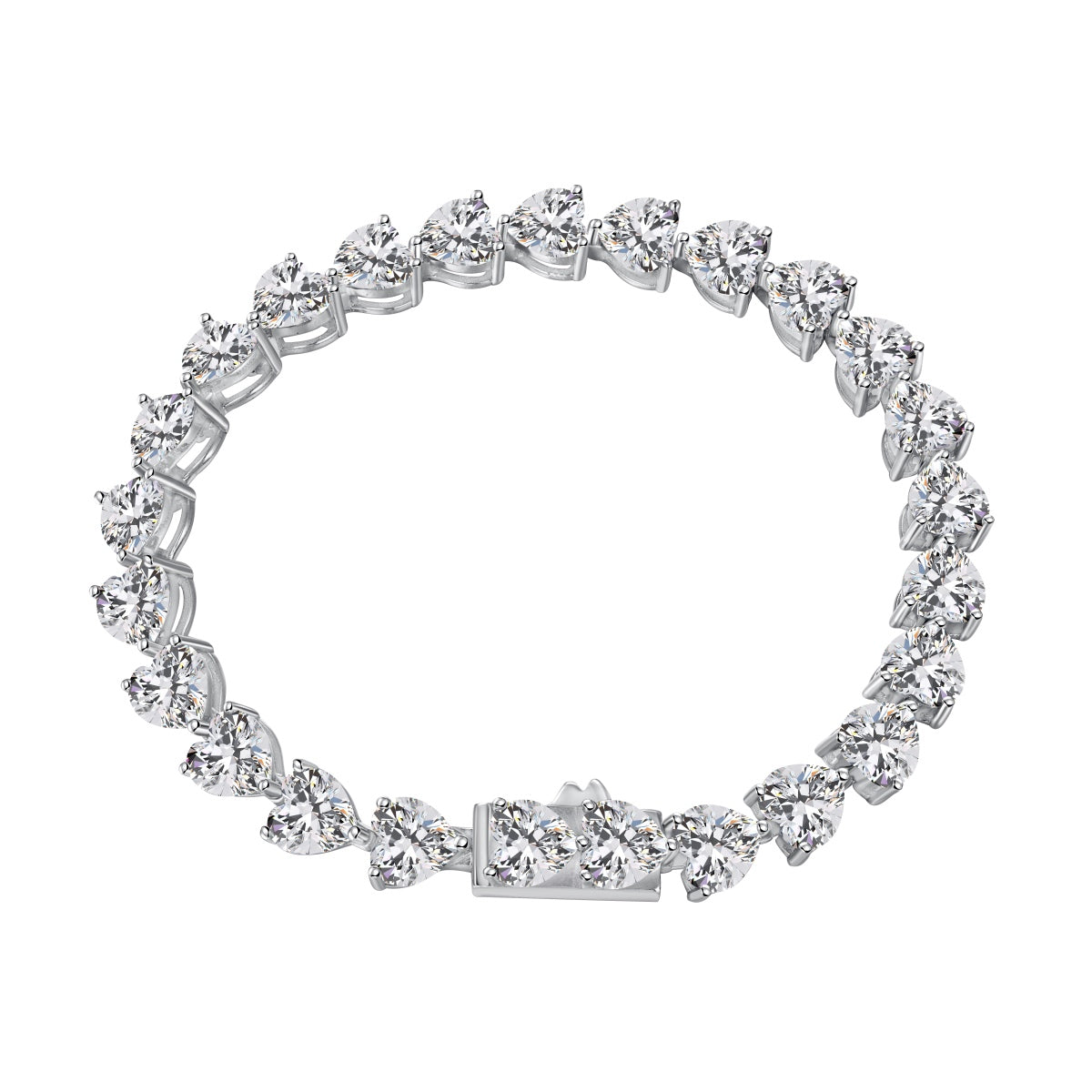 [AURORA]0,75 Karat Elegantes romantisches Herzform-Liebhaberarmband