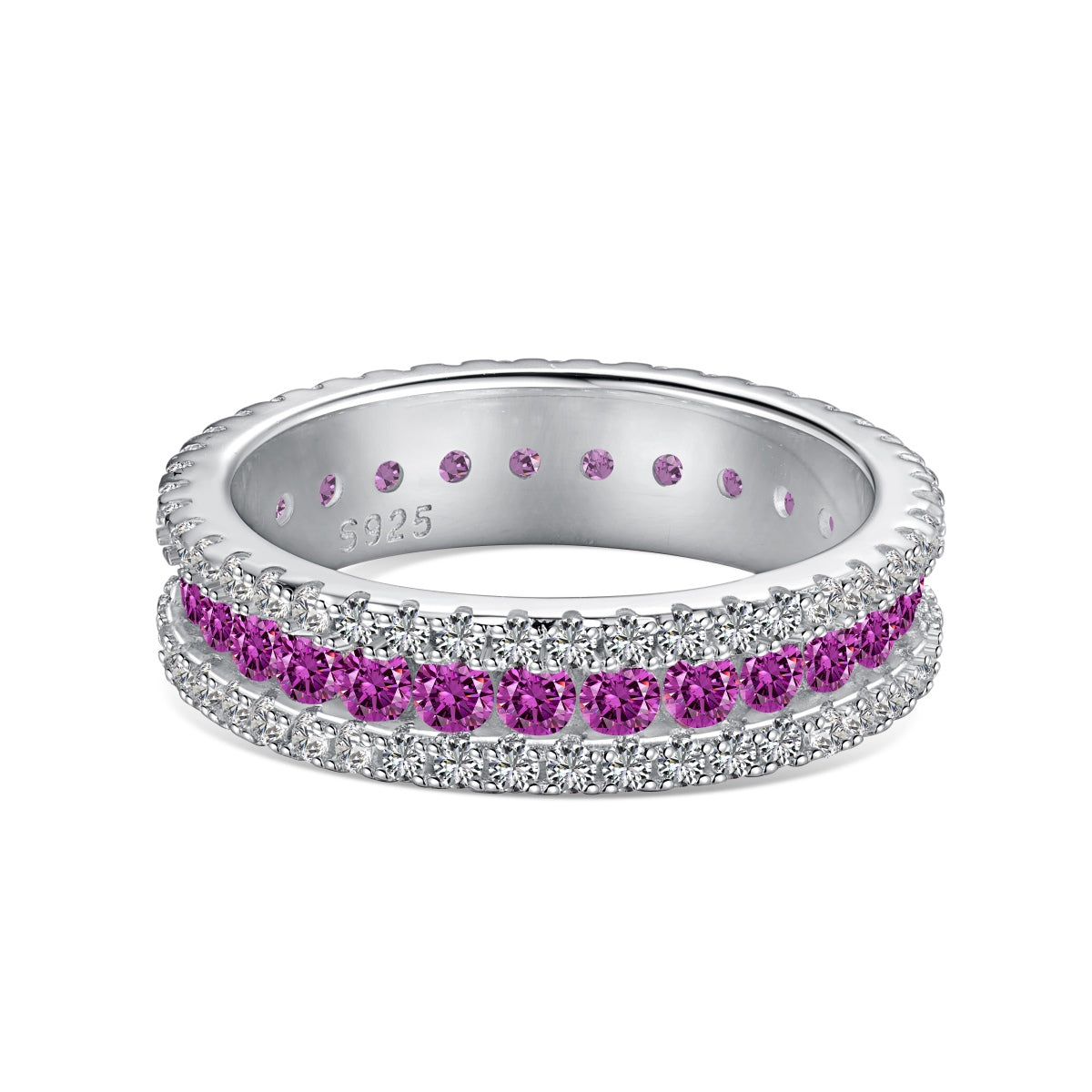 [AURORA]Delicate Colorful Round Cut Daily Ring