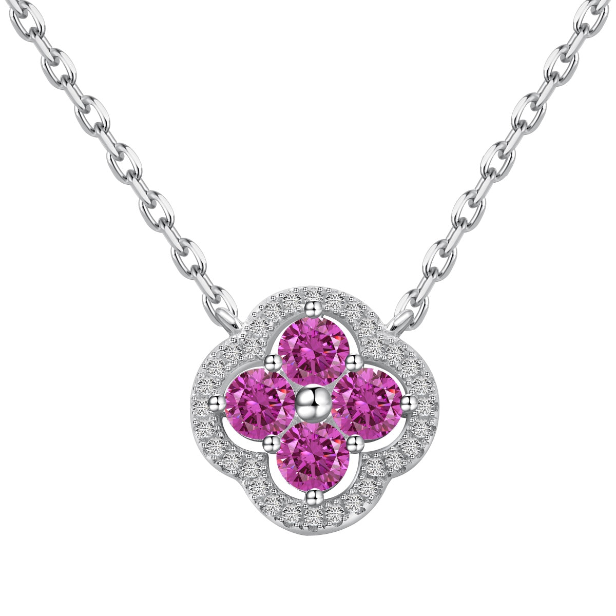 [AURORA]Exquisite Halskette mit vierblättrigem Kleeblatt-Blumendesign