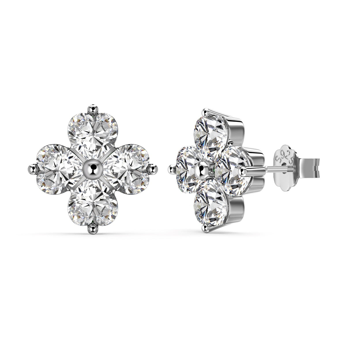 [Aurora]Four-Leaf Clover Ball Earrings