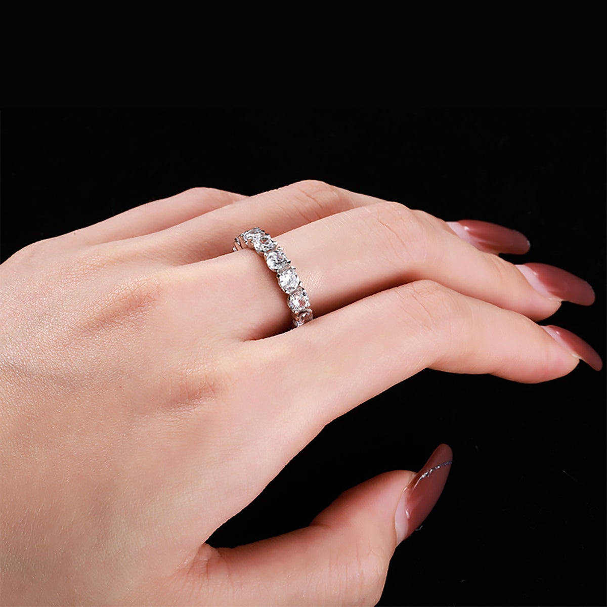 [Aurora]Eternity Round Cut Tennis Ring