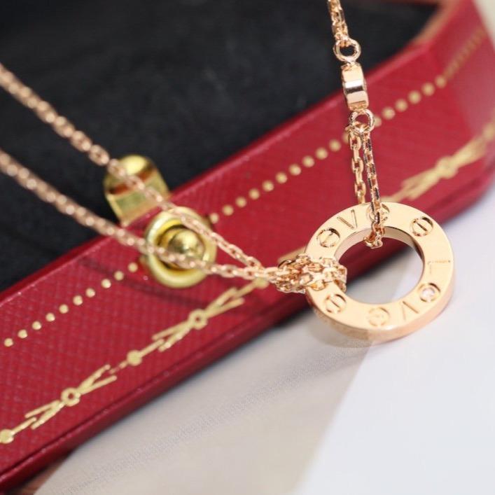[Aurora]LOVE NECKLACE ADJUSTABLE ROSE GOLD 2 DIAMOND