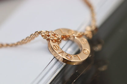 [Aurora]LOVE NECKLACE ADJUSTABLE ROSE GOLD 2 DIAMOND