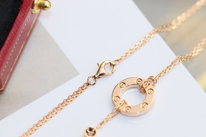 [Aurora]LOVE NECKLACE ADJUSTABLE ROSE GOLD 2 DIAMOND