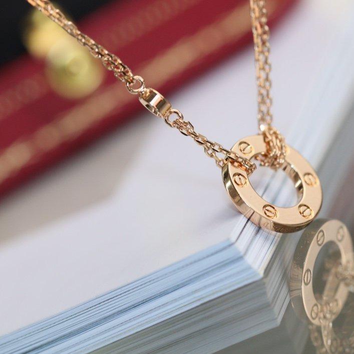 [Aurora]LOVE NECKLACE ADJUSTABLE ROSE GOLD 2 DIAMOND