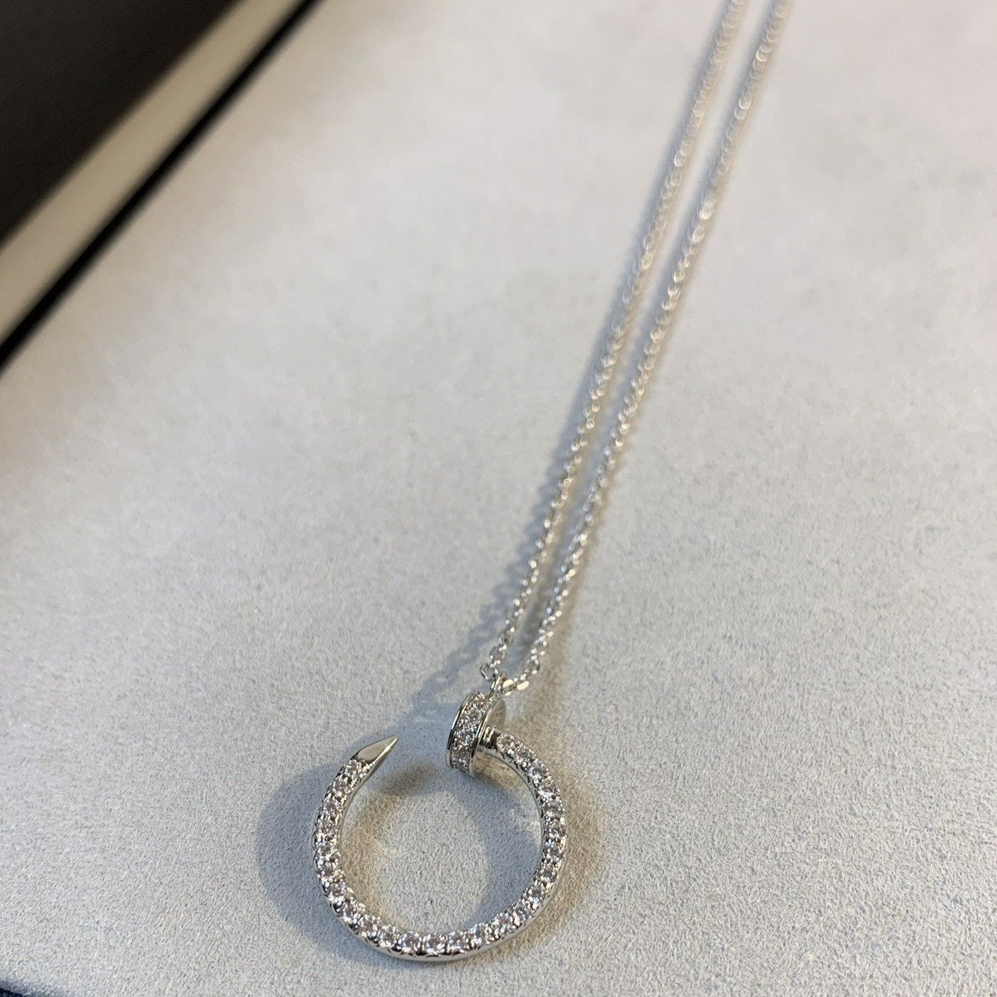 [Aurora]JUSTE NECKLACE SILVER DIAMONDS
