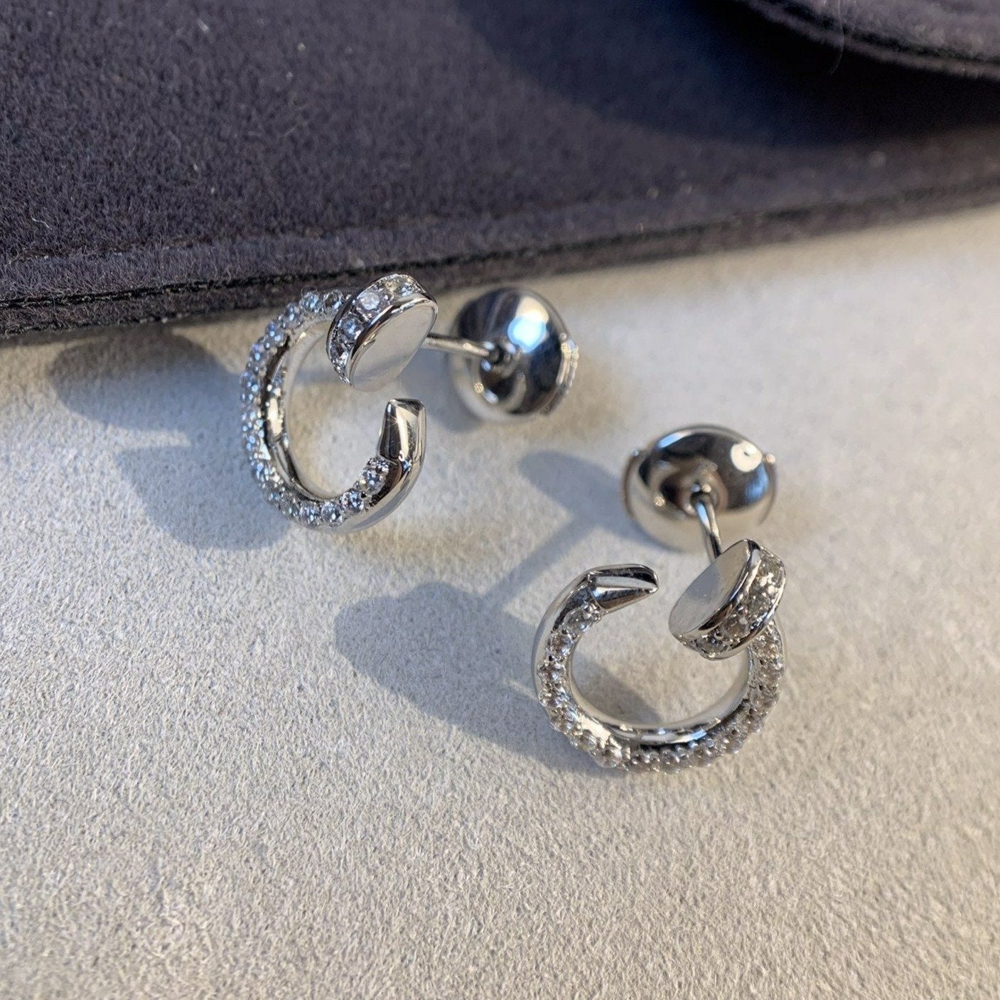 [Aurora]JUSTE EARRINGS SILVER DIAMONDS