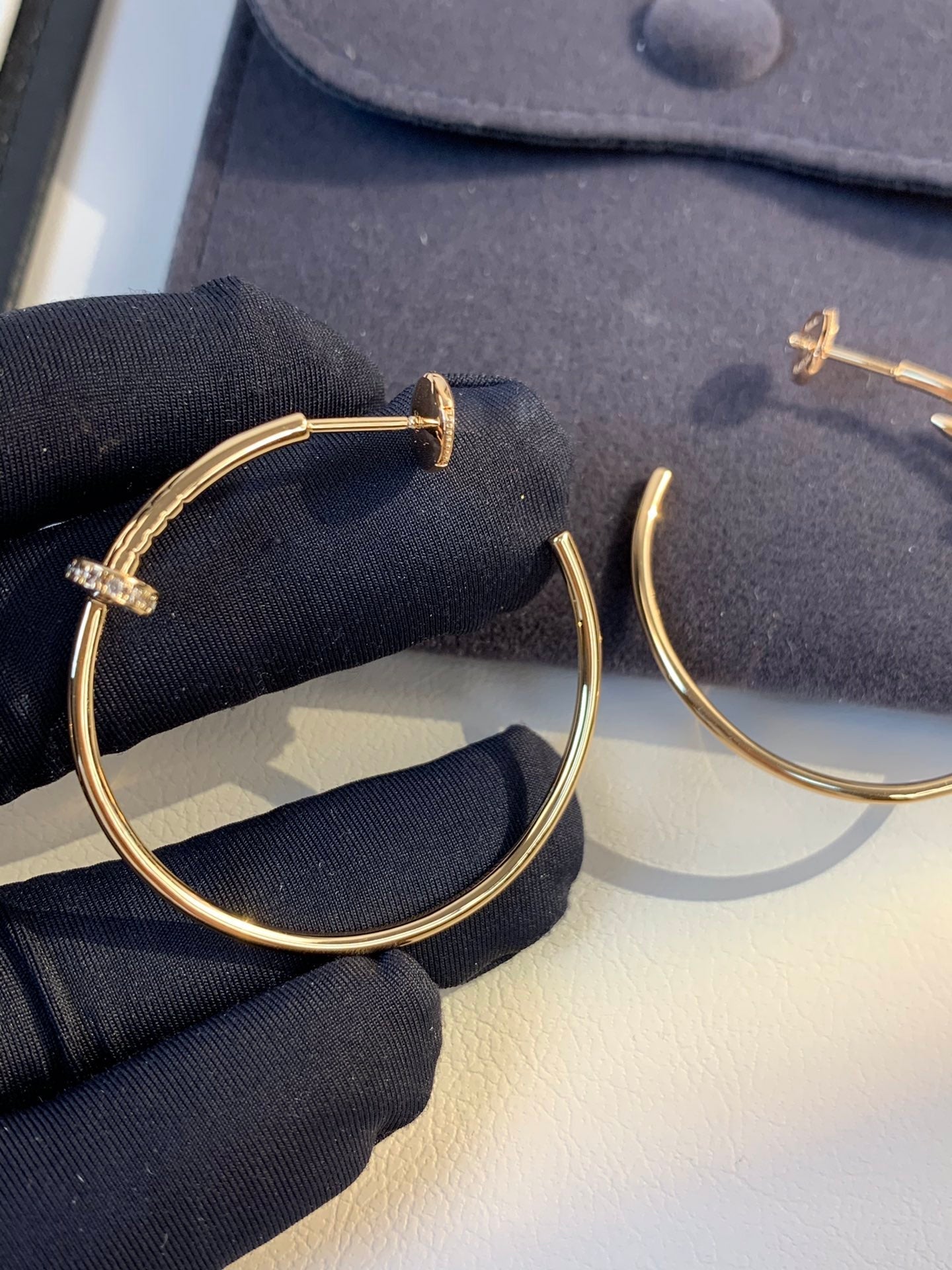 [Aurora]JUSTE EARRINGS GOLD DIAMONDS 1.8MM