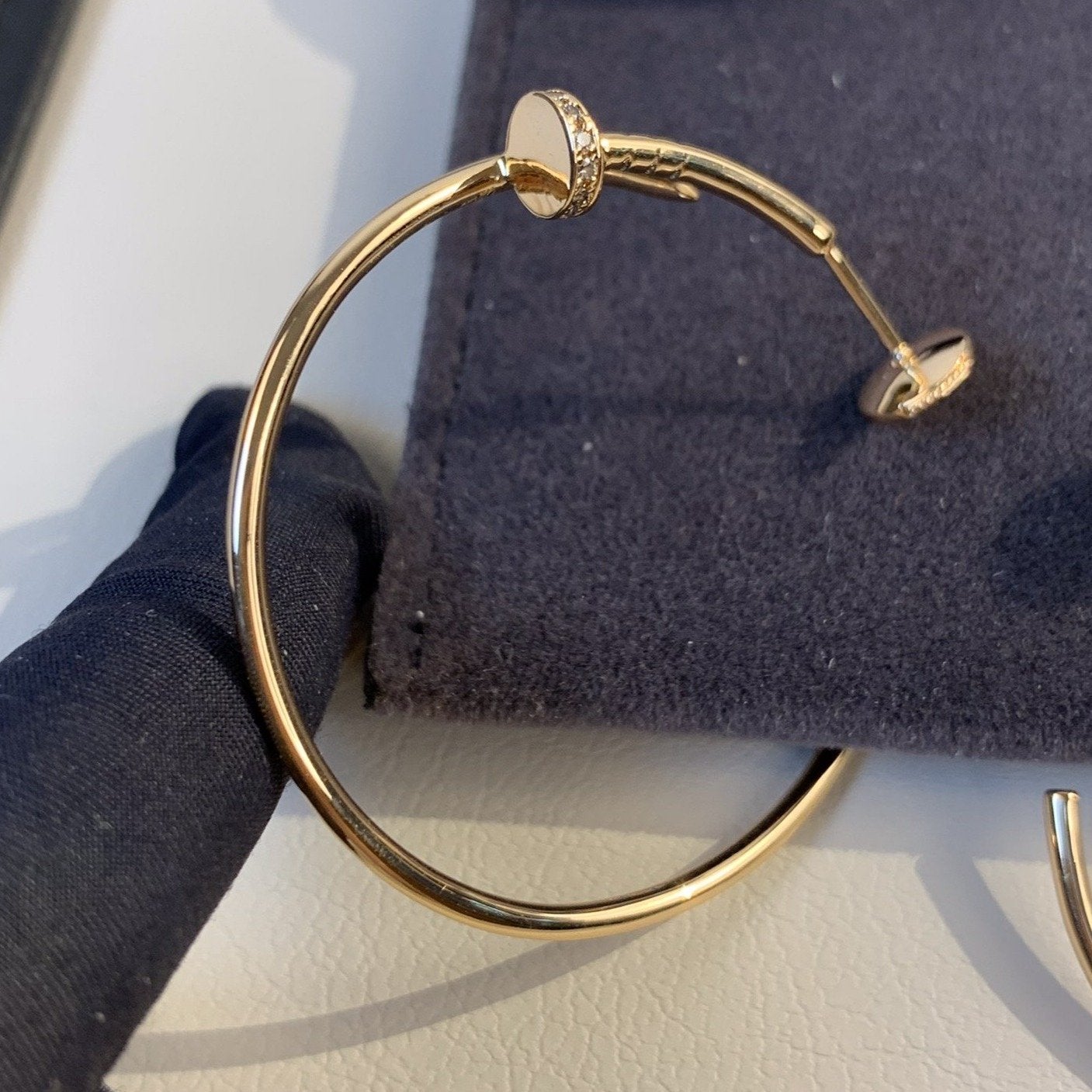 [Aurora]JUSTE EARRINGS GOLD DIAMONDS 1.8MM