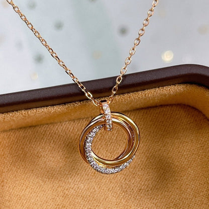 [AURORA]TRINITY HALSKETTE SILBER GOLD ROTGOLD DIAMANTEN 