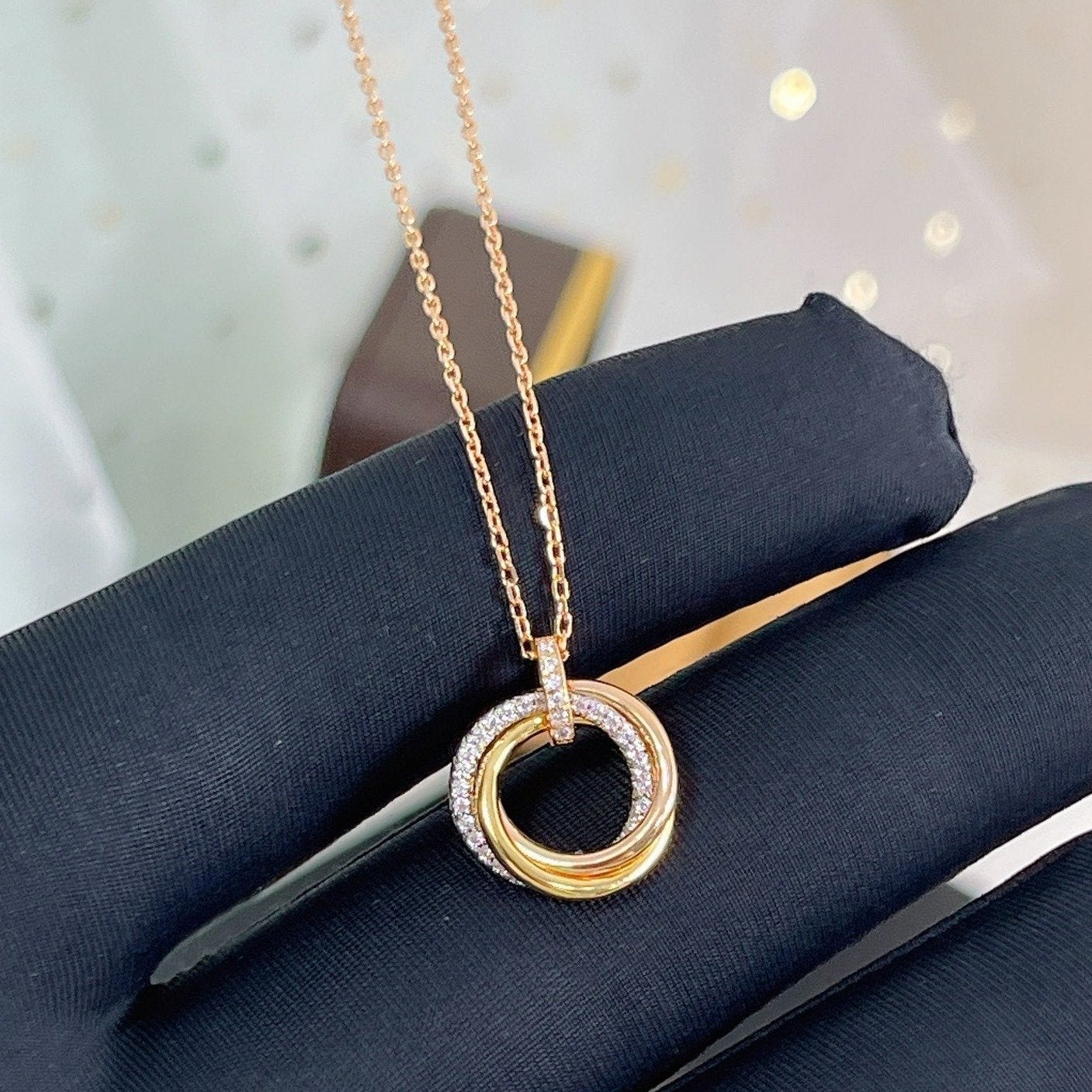 [AURORA]TRINITY HALSKETTE SILBER GOLD ROTGOLD DIAMANTEN 