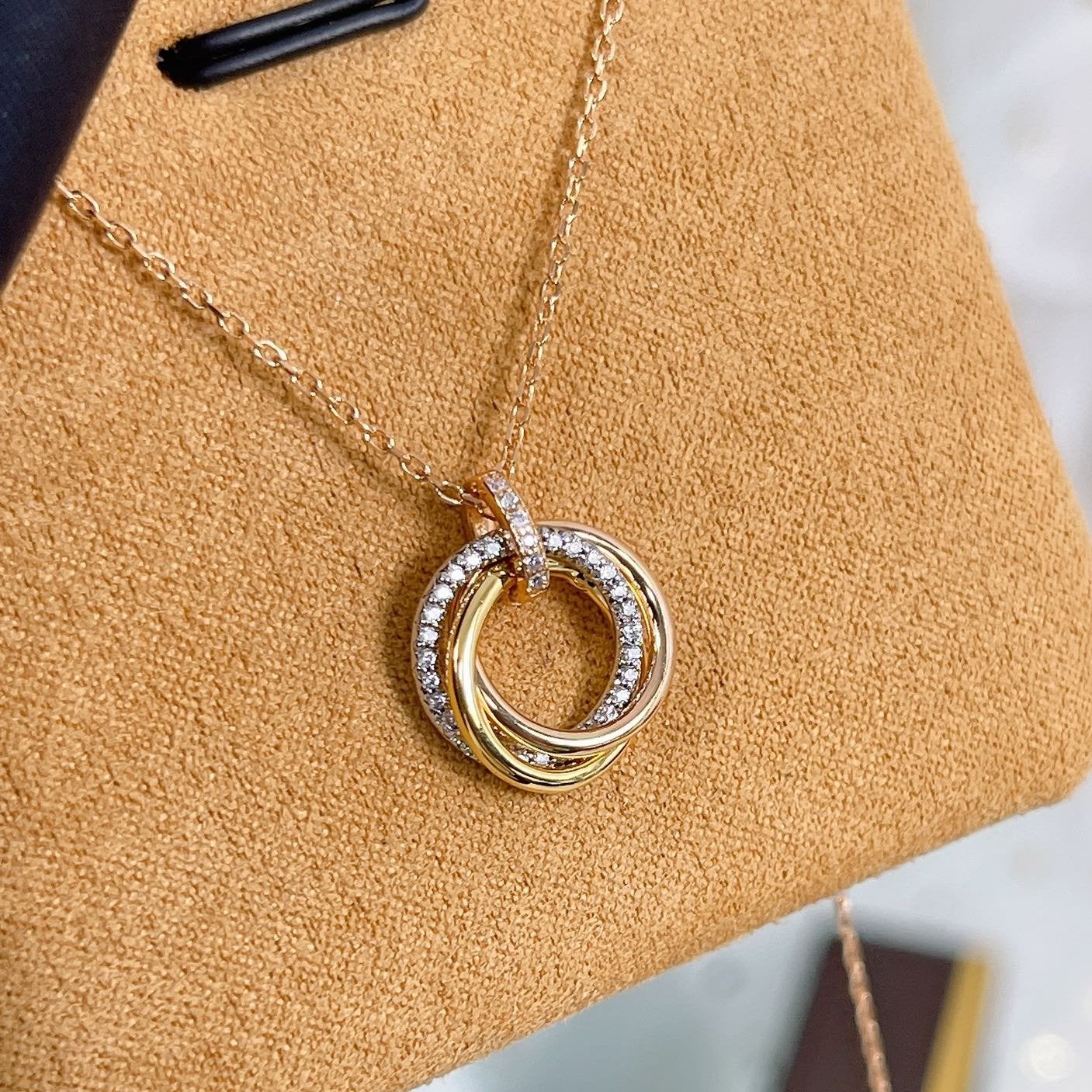 [AURORA]TRINITY HALSKETTE SILBER GOLD ROTGOLD DIAMANTEN 