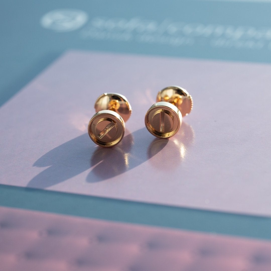[Aurora]LOVE EARRINGS PINK GOLD 10MM