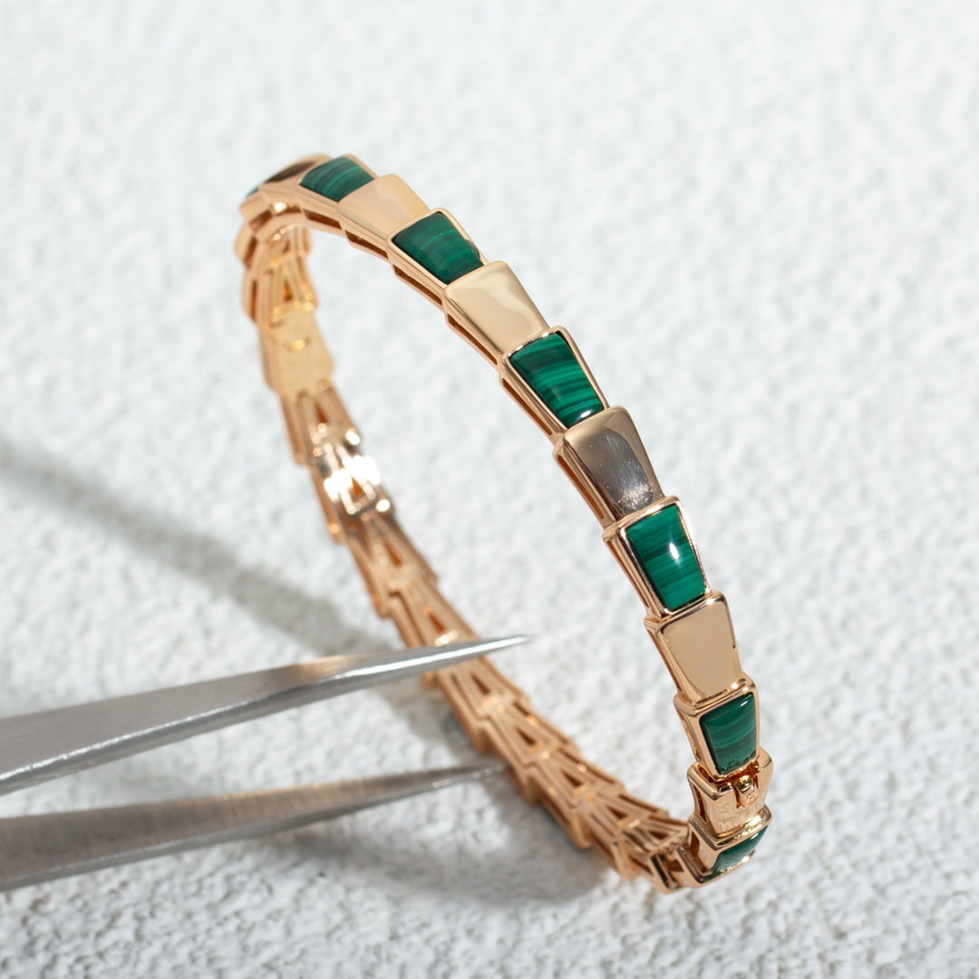 [AURORA]SERPENTI BRACELET PINK GOLD MALACHITE