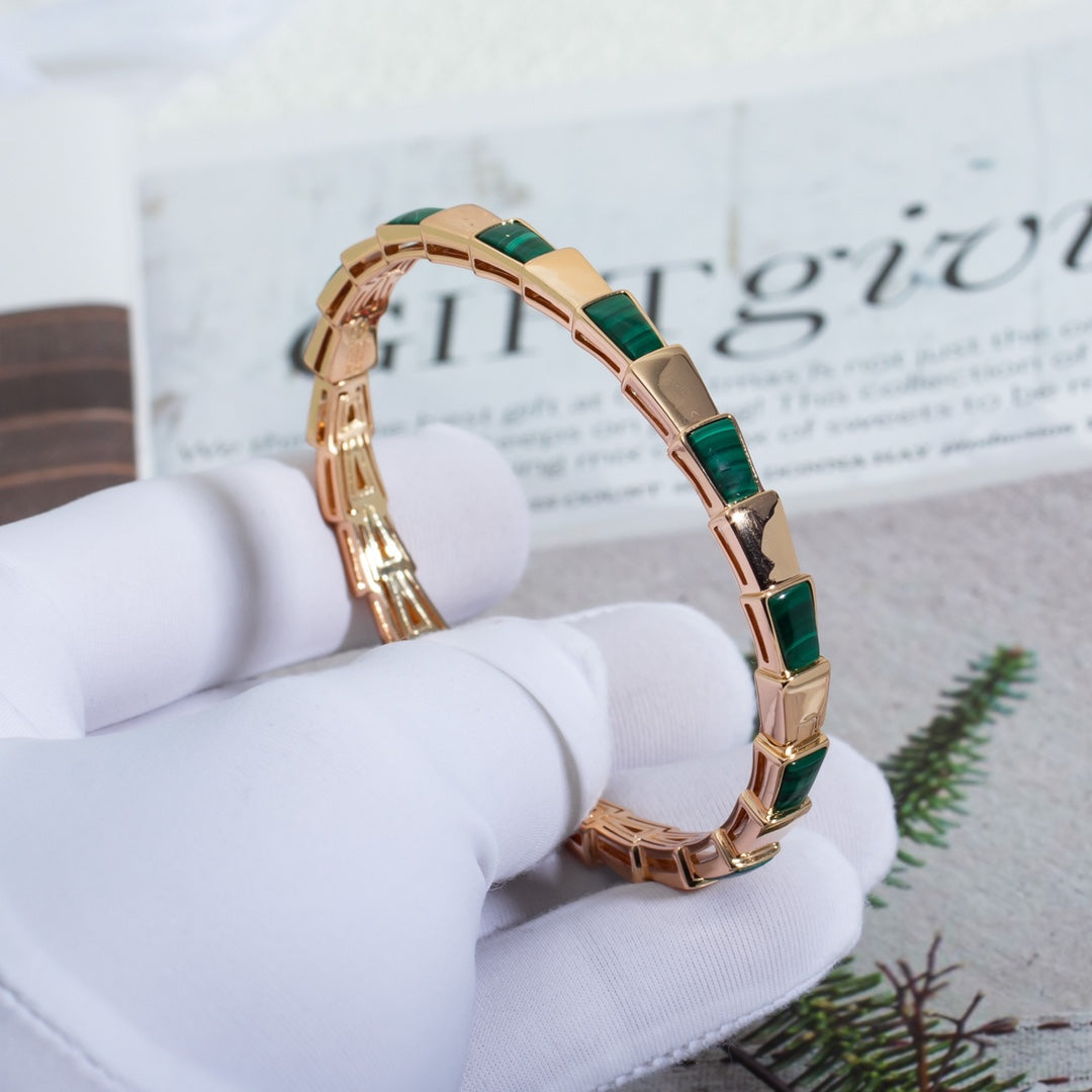 [AURORA]SERPENTI BRACELET PINK GOLD MALACHITE