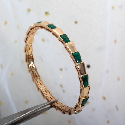 [AURORA]SERPENTI BRACELET PINK GOLD MALACHITE