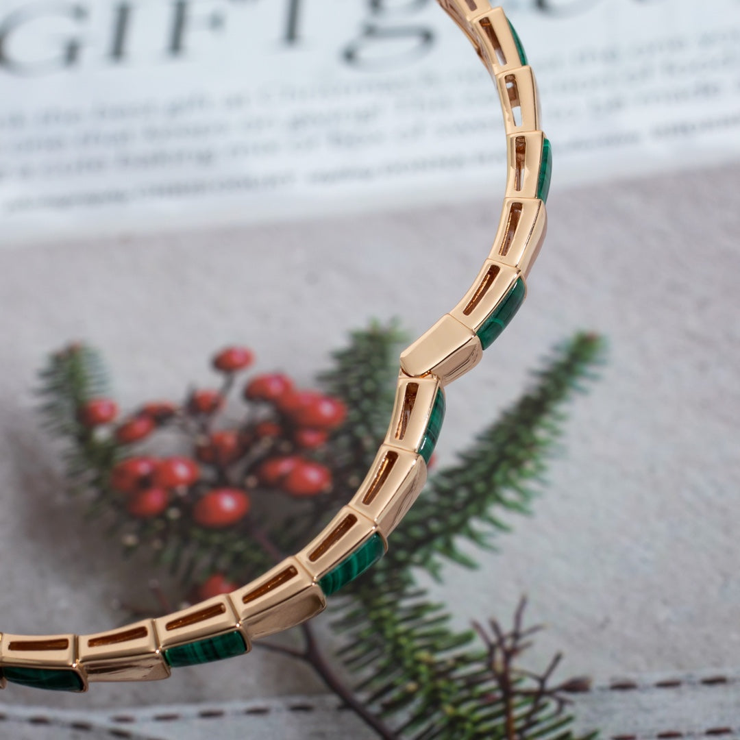 [AURORA]SERPENTI BRACELET PINK GOLD MALACHITE
