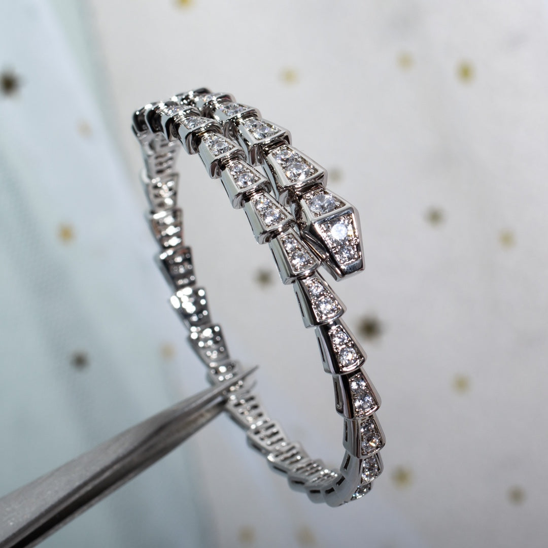 [AURORA]SERPENTI BRACELET 6MM SILVER DIAMOND
