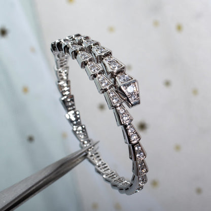 [AURORA]SERPENTI BRACELET 6MM SILVER DIAMOND