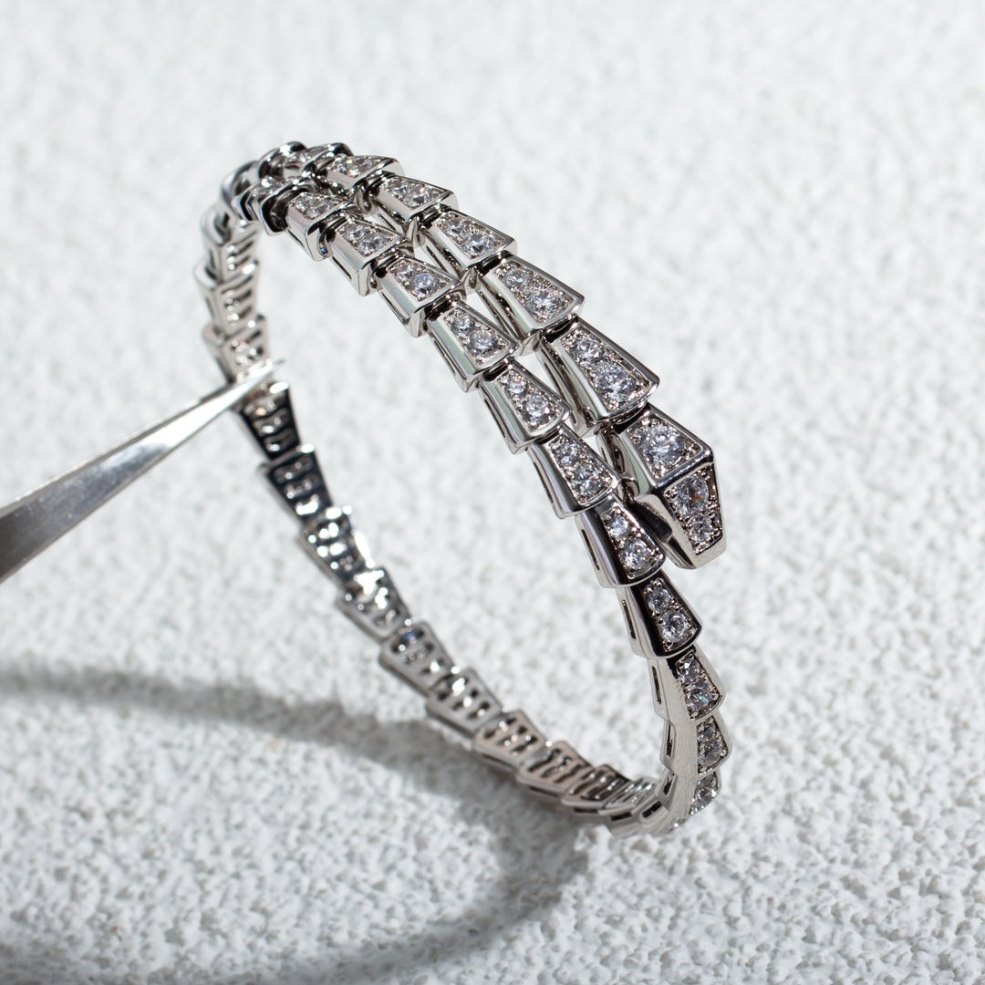 [AURORA]SERPENTI BRACELET 6MM SILVER DIAMOND