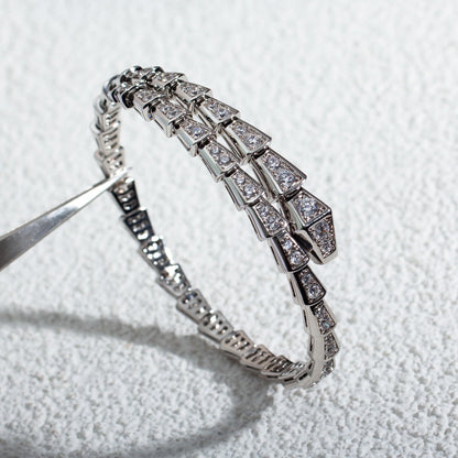 [AURORA]SERPENTI BRACELET 6MM SILVER DIAMOND