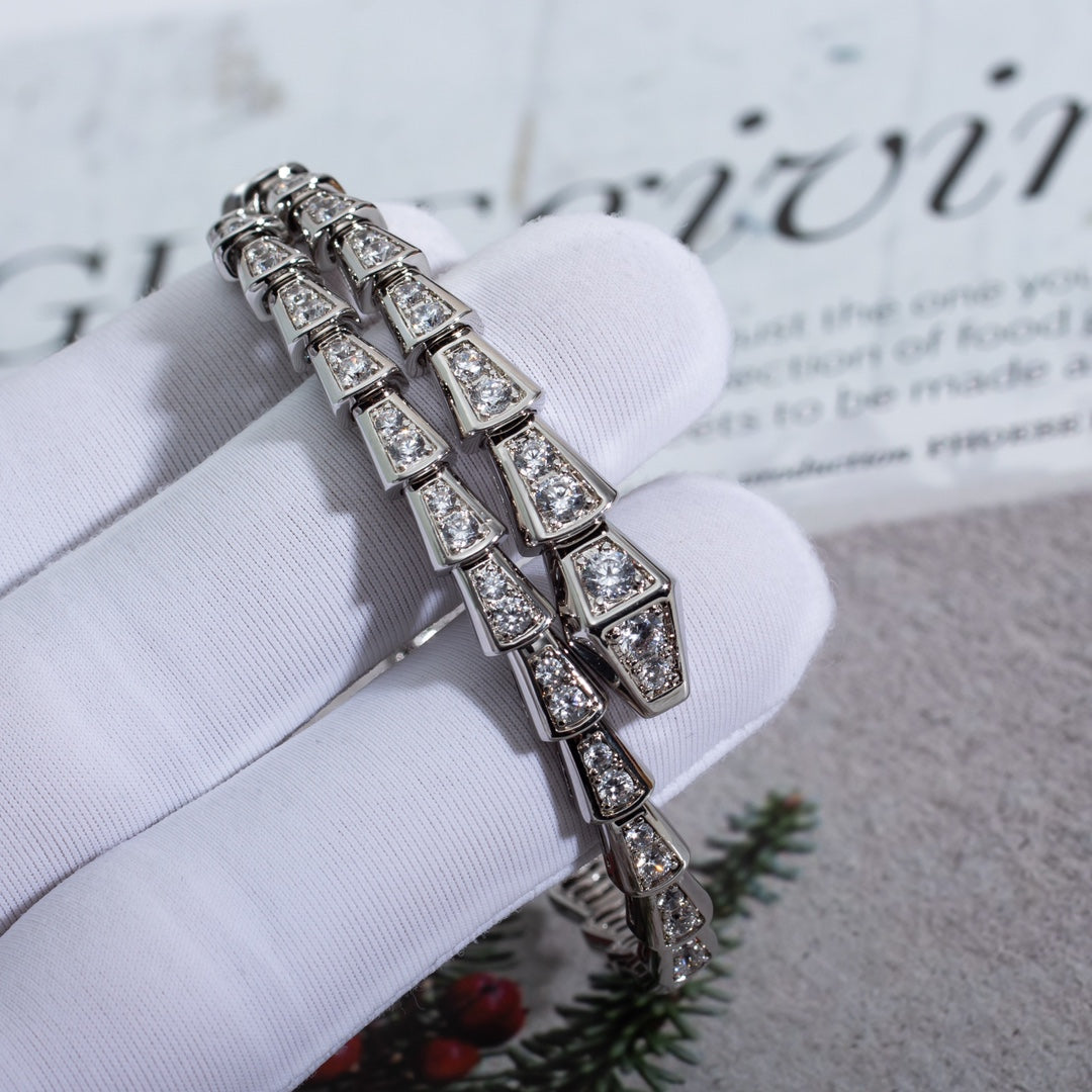 [AURORA]SERPENTI BRACELET 6MM SILVER DIAMOND