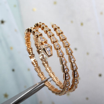 [AURORA]SERPENTI BRACELET PINK GOLD DIAMOND DOUBLE ROW