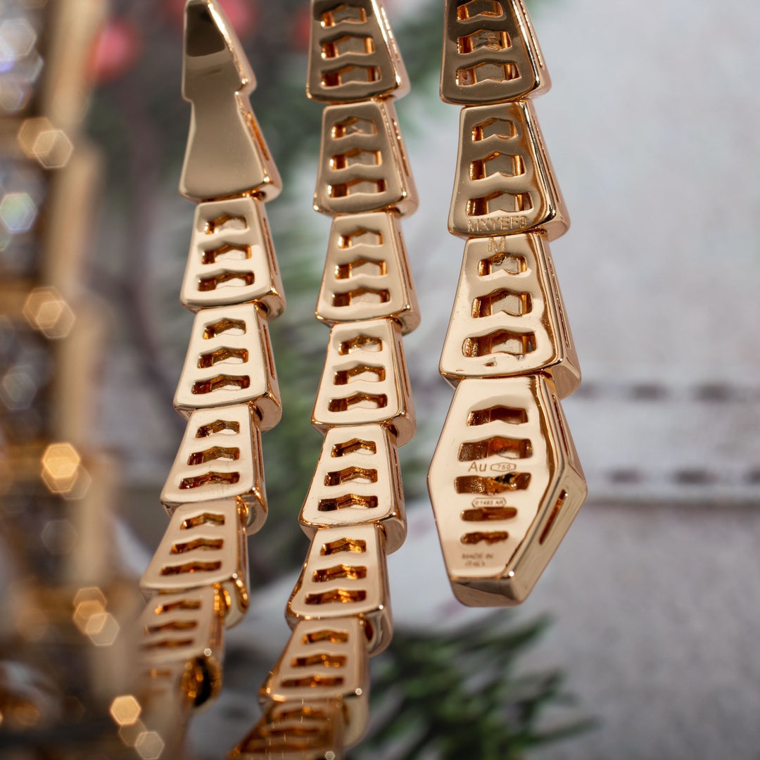 [AURORA]SERPENTI BRACELET PINK GOLD DIAMOND DOUBLE ROW