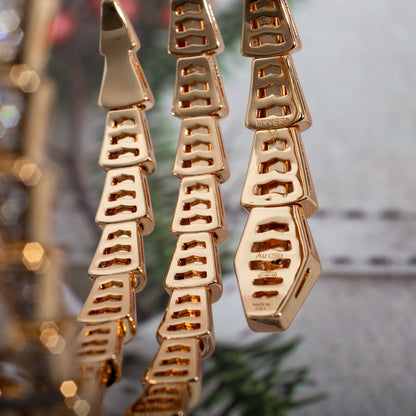 [AURORA]SERPENTI BRACELET PINK GOLD DIAMOND DOUBLE ROW