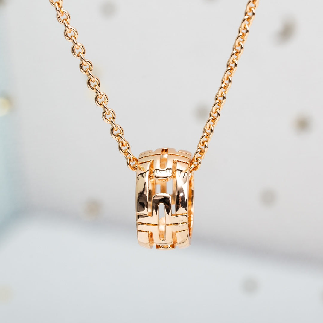 [Aurora]PARENTESI NECKLACE PINK GOLD