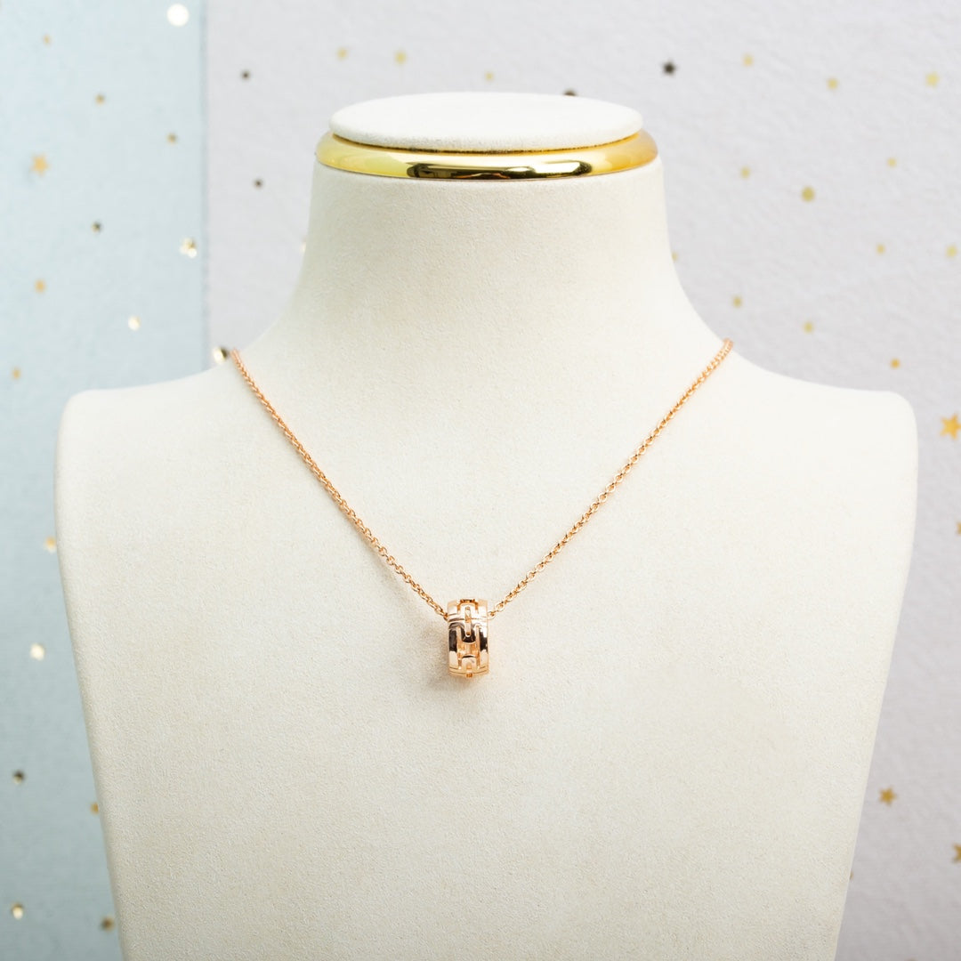 [Aurora]PARENTESI NECKLACE PINK GOLD