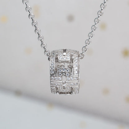 [Aurora]PARENTESI NECKLACE SILVER DIAMOND