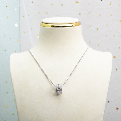 [Aurora]PARENTESI NECKLACE SILVER DIAMOND