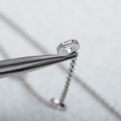[Aurora]PARENTESI NECKLACE SILVER DIAMOND
