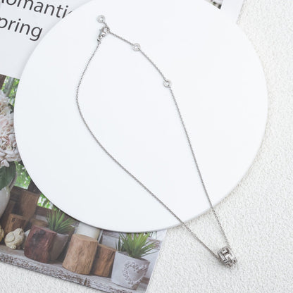 [Aurora]PARENTESI NECKLACE SILVER DIAMOND