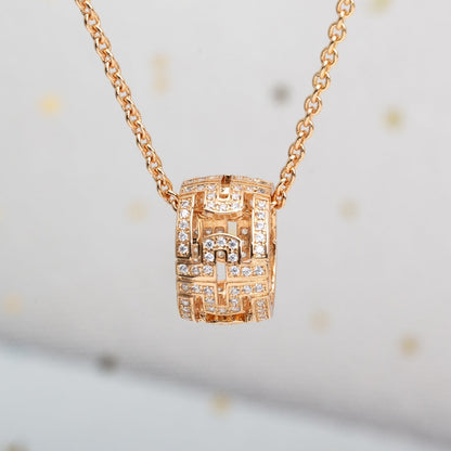 [Aurora]PARENTESI NECKLACE PINK GOLD DIAMOND