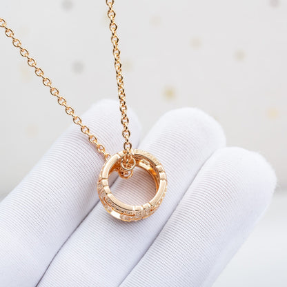 [Aurora]PARENTESI NECKLACE PINK GOLD DIAMOND