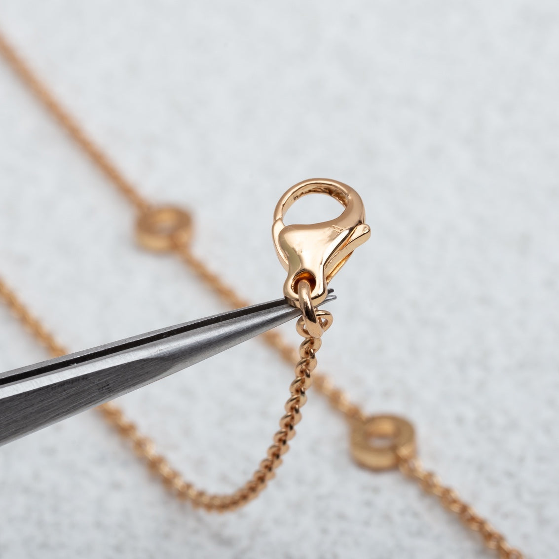 [Aurora]PARENTESI NECKLACE PINK GOLD DIAMOND