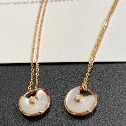[AURORA]アミュレット ローズゴールド モップネックレス