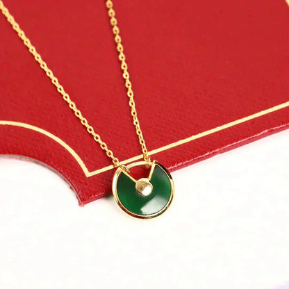 [Aurora]AMULETTE GOLD MALACHITE NECKLACE
