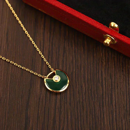 [Aurora]AMULETTE GOLD MALACHITE NECKLACE