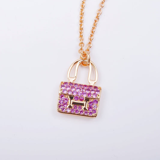 [Aurora]CONSTANCE PEDANT PURPLE DIAMOND NECKLACE