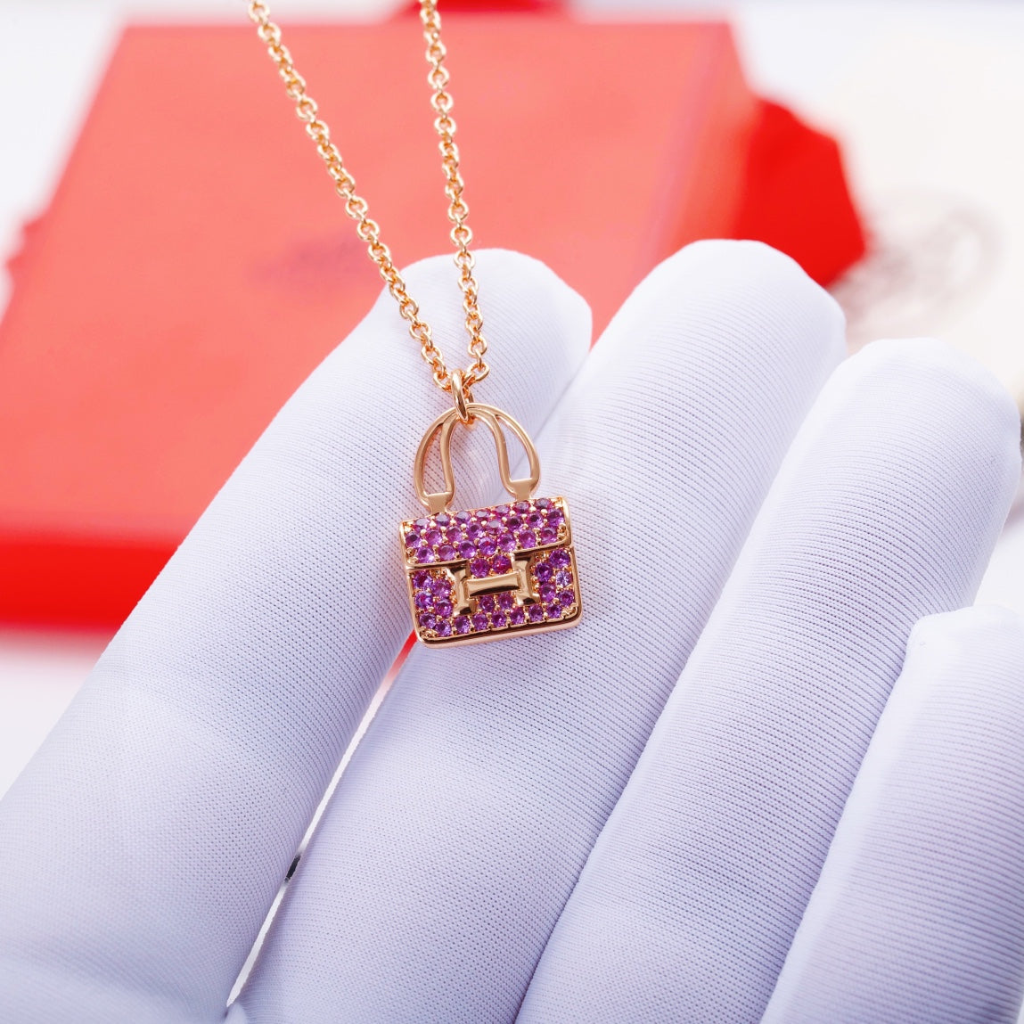 [Aurora]CONSTANCE PEDANT PURPLE DIAMOND NECKLACE