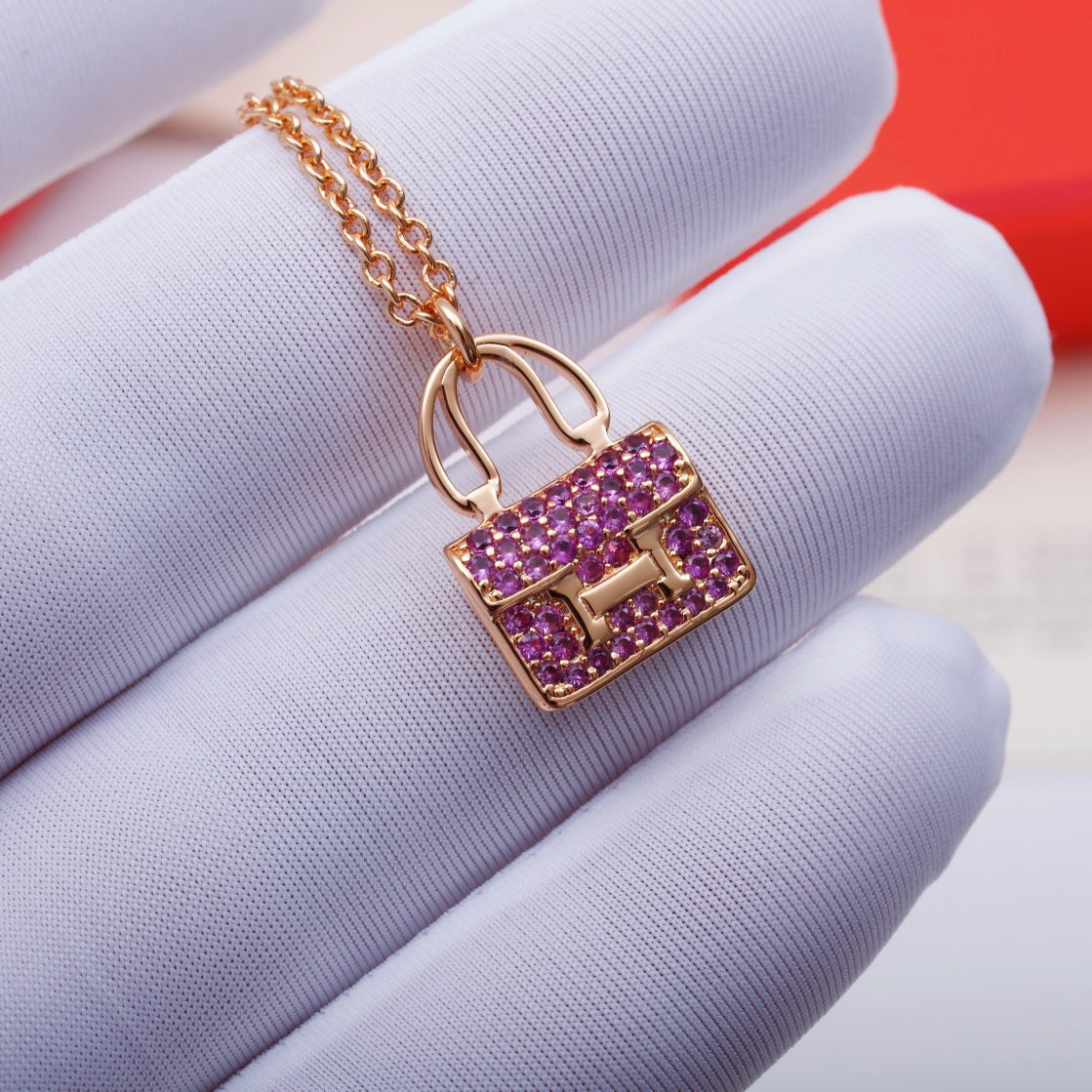 [Aurora]CONSTANCE PEDANT PURPLE DIAMOND NECKLACE
