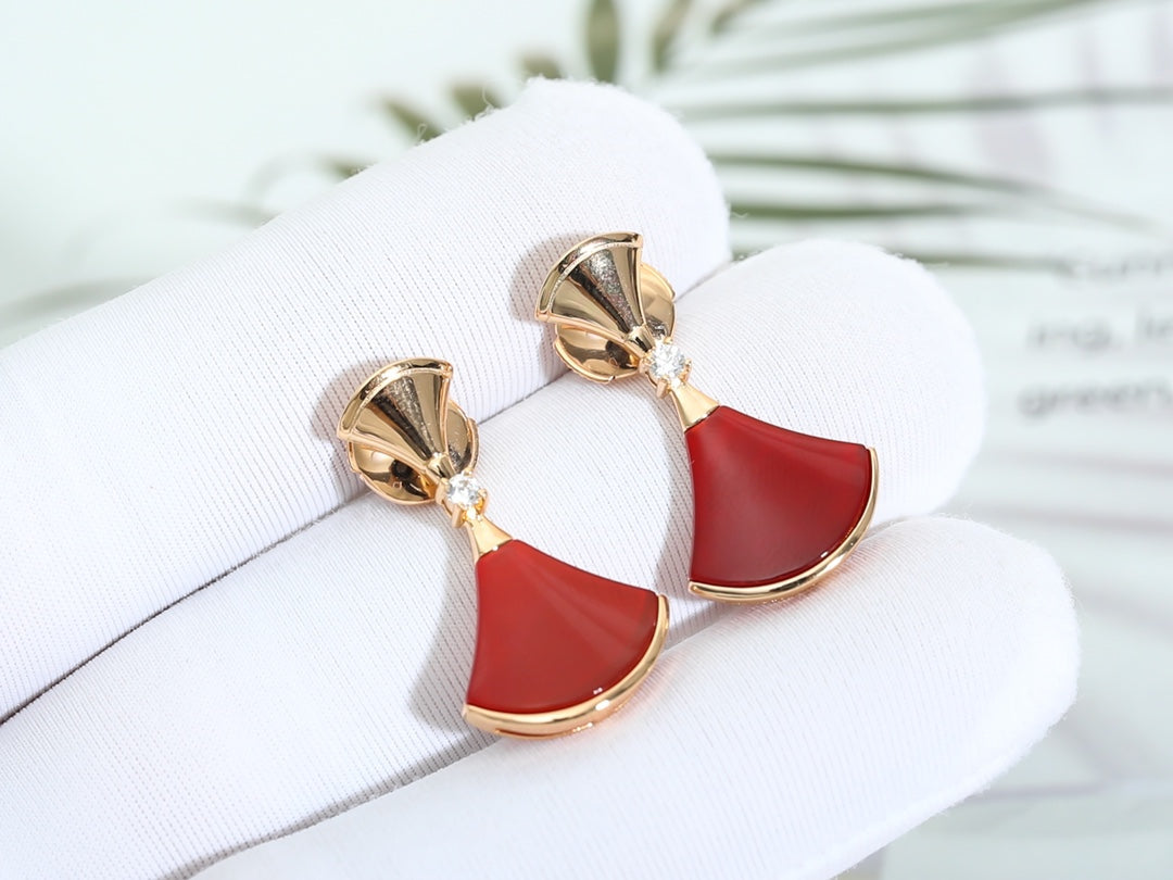 [Aurora]DREAM Carnelian PINK GOLD EARRINGS