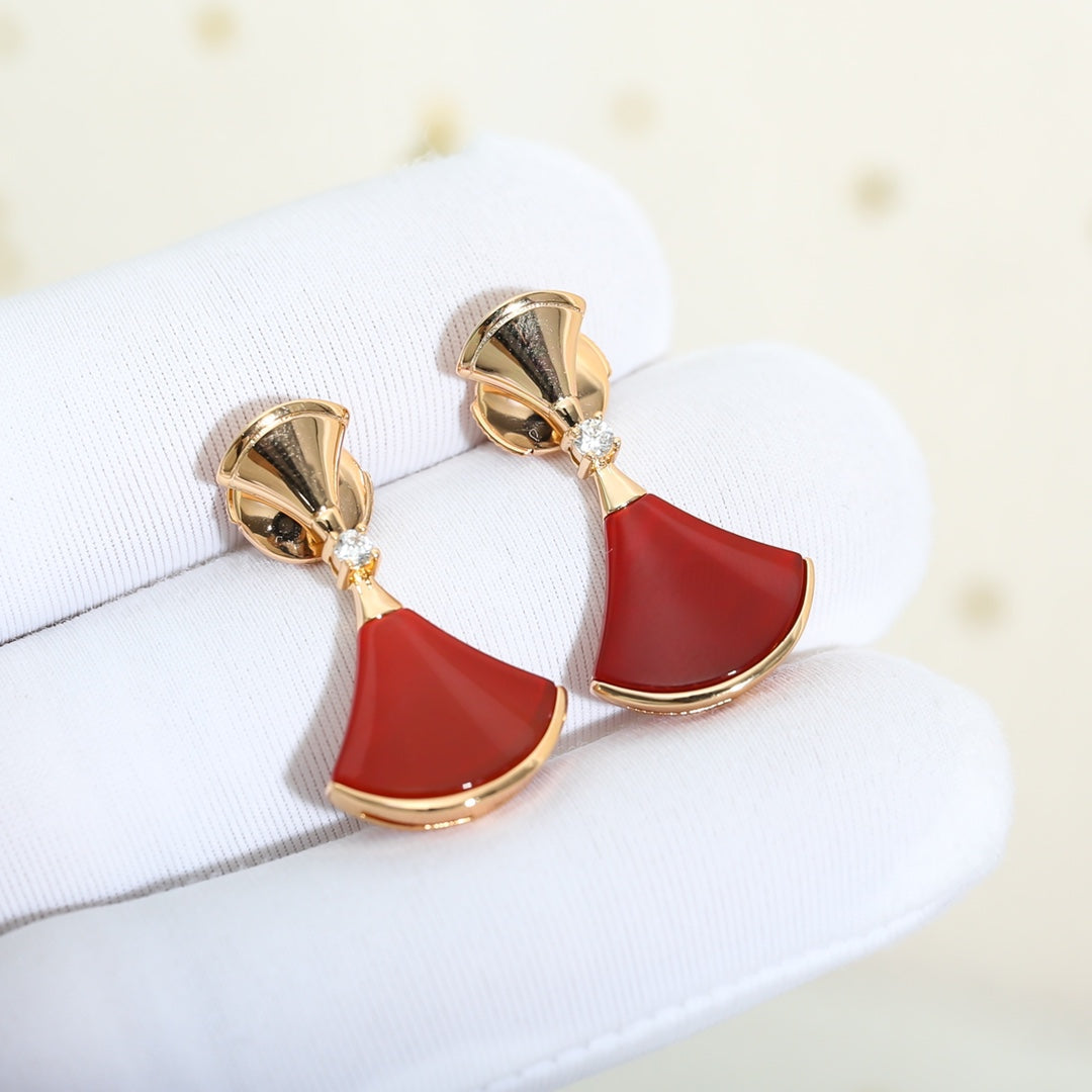 [Aurora]DREAM Carnelian PINK GOLD EARRINGS
