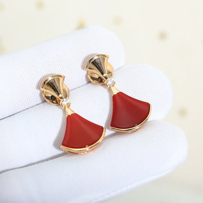 [Aurora]DREAM Carnelian PINK GOLD EARRINGS